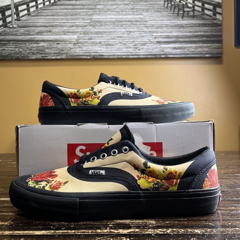 Vans Supreme Jean Paul Gaultier Floral Print Era Black VN0A45JAT5Q Men's 10.5